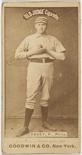 Dan Casey, Pitcher, Philadelphia, from the Old Judge series (N172) for Old Judge Cigarettes