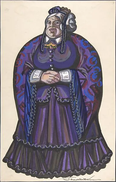 Old Woman in a purple dress — Sergey Sudeykin
