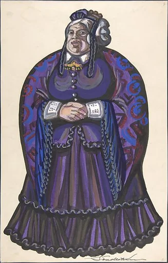 Old Woman in a purple dress