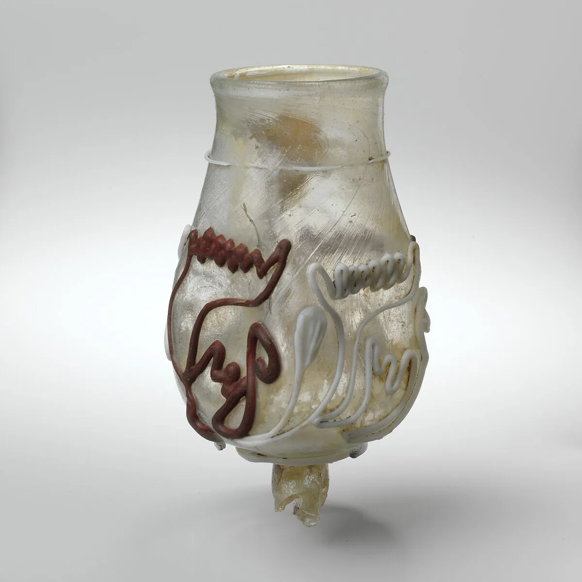 Glass goblet with snake-thread decoration — Unknown