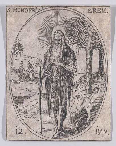 S. Honufre, ermite (St. Onouphrius, Hermit), June 12th, from "Les Images De Tous Les Saincts et Saintes de L'Année" (Images of All of the Saints and Religious Events of the Year)