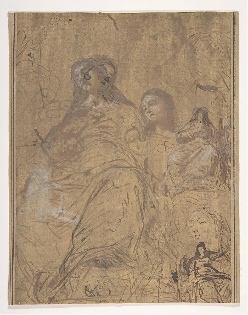Studies for the Assumption of the Virgin — Juan Carreño de Miranda