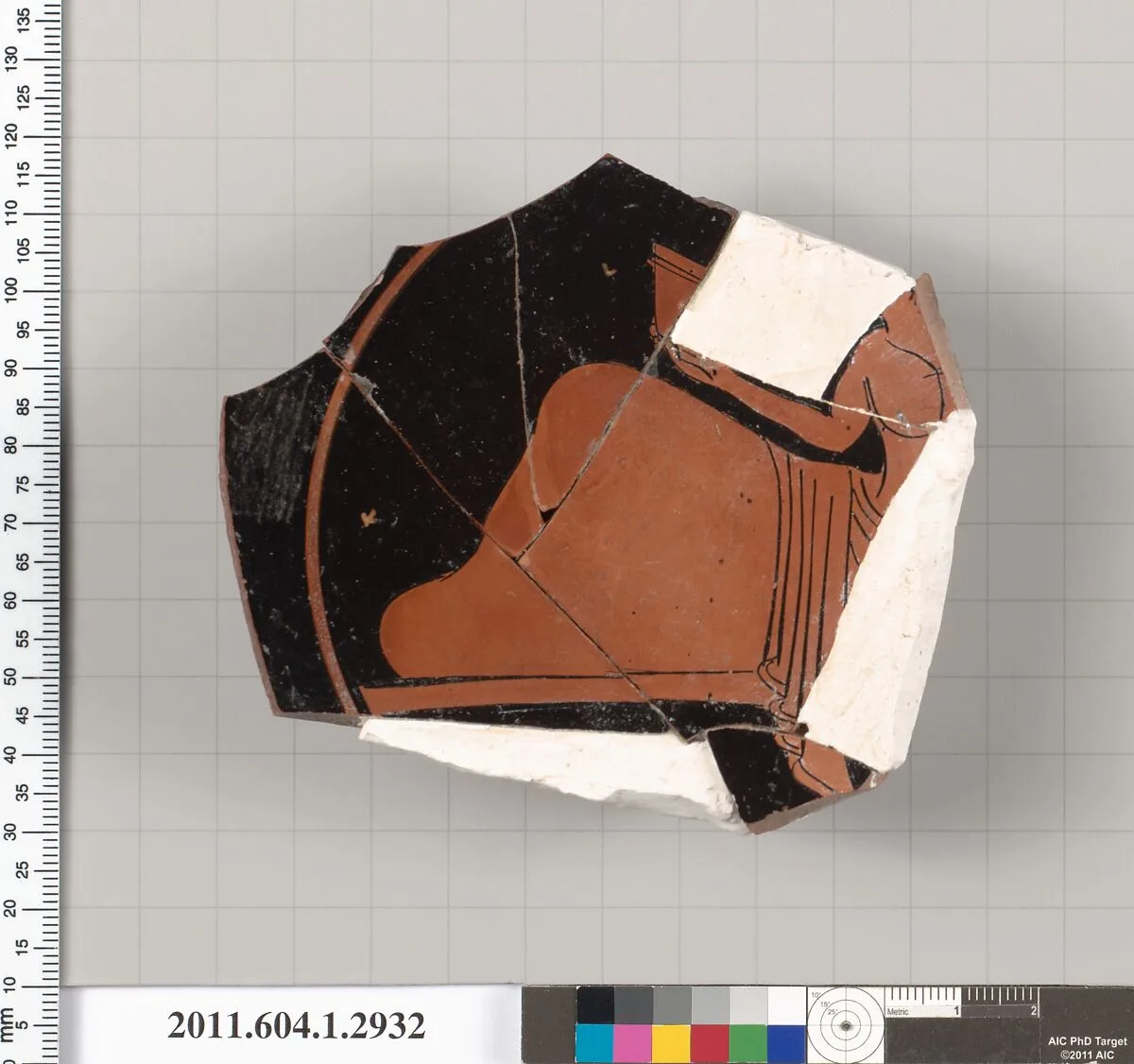 Terracotta fragment of a kylix (drinking cup) — Bowdoin-Eye Painter