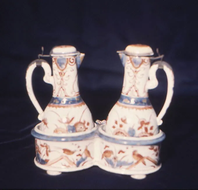 Cruet stand with bottles — The "Greek A" Factory|Pieter Adriaeusz Kocks and his widow