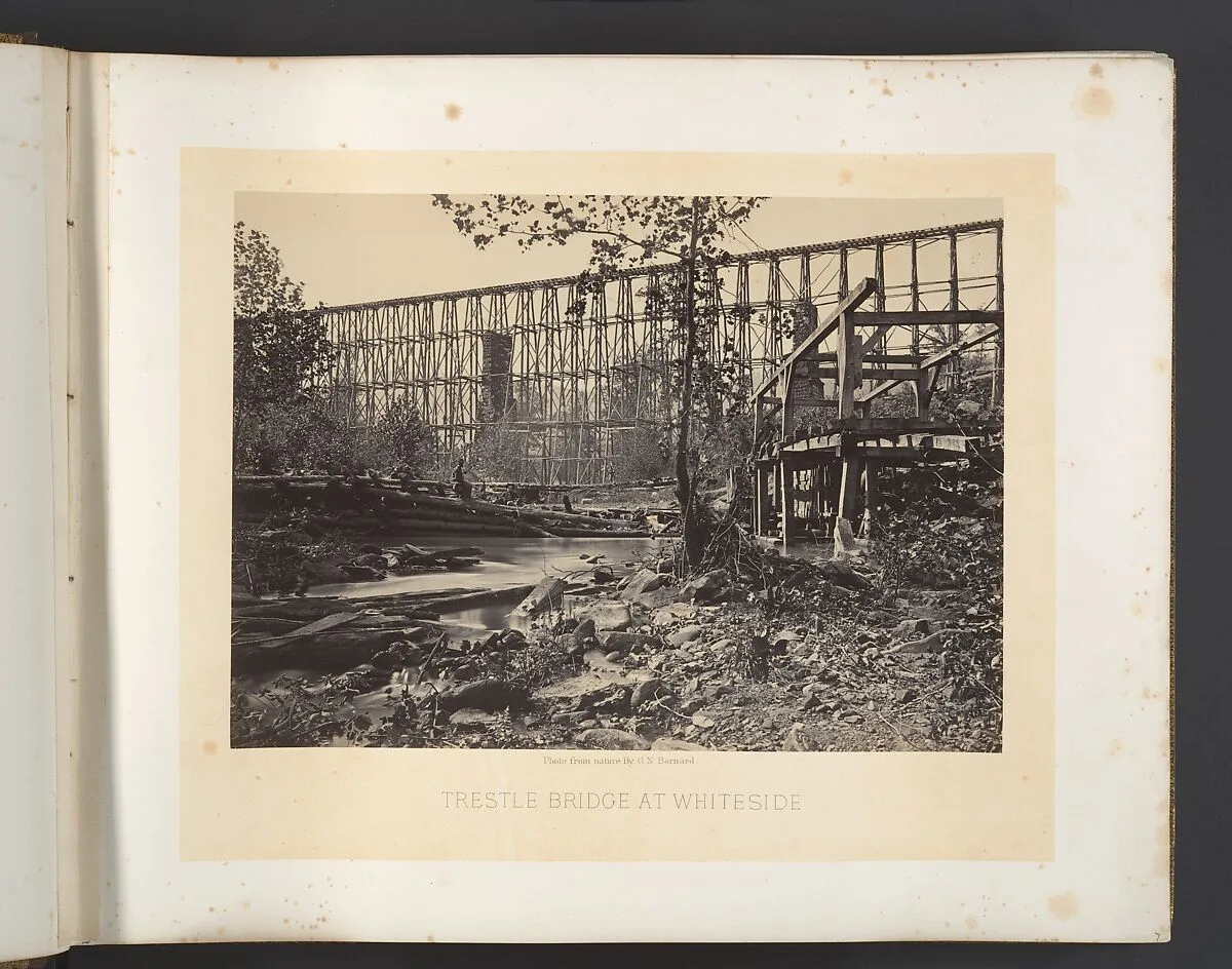 Trestle Bridge at Whiteside — George N. Barnard