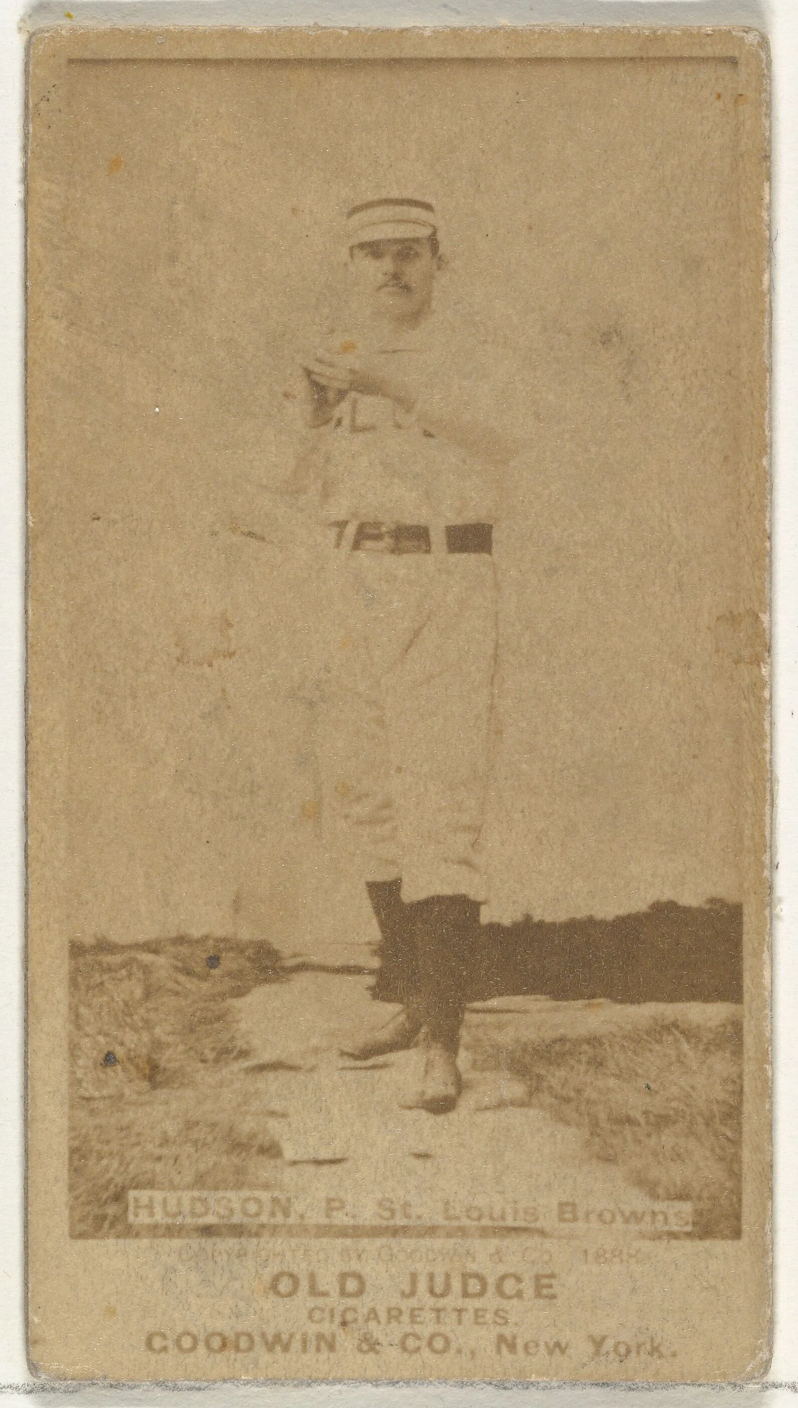 Nathaniel P. "Nat" Hudson, Pitcher, St. Louis Browns, from the Old Judge series (N172) for Old Judge Cigarettes — Goodwin & Company