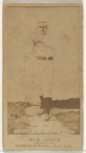 Nathaniel P. "Nat" Hudson, Pitcher, St. Louis Browns, from the Old Judge series (N172) for Old Judge Cigarettes
