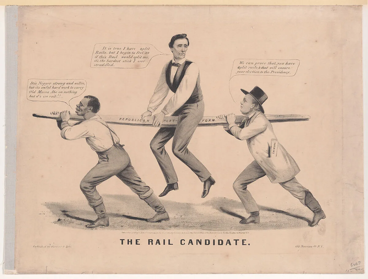The Rail Candidate — Horace Greeley|Currier & Ives|Abraham Lincoln|Louis Maurer