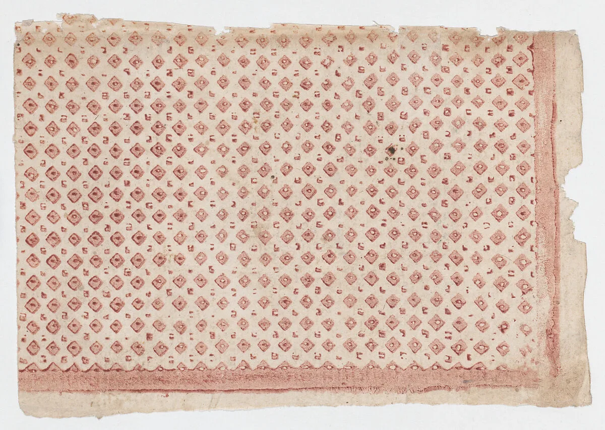 Sheet with overall pattern of squares and dots — Anonymous