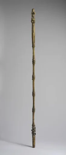 Rattle Staff: Oba Akenzua I Standing on an Elephant (Ukhurhe)