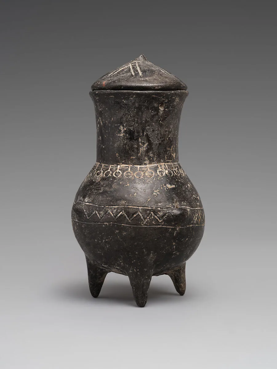 Tripod jar and lid — Unknown