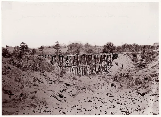 [Confederate Trestle Work on Southside Railroad, Virginia]