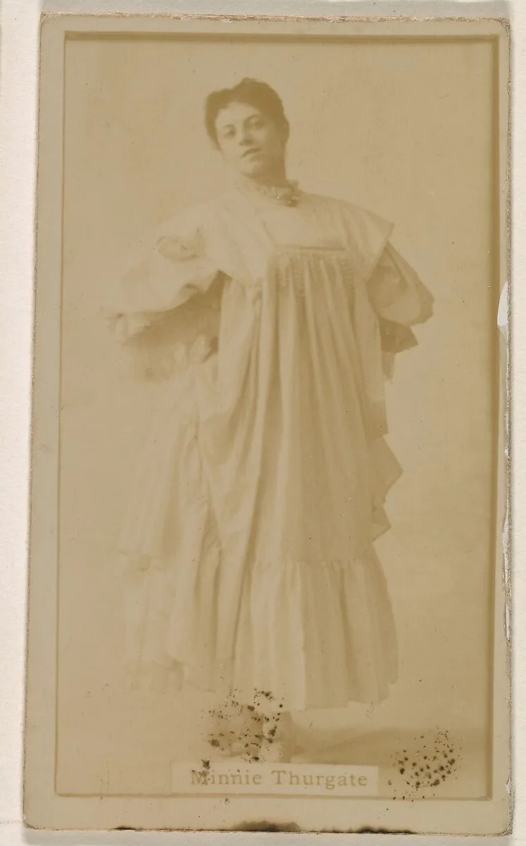 Minnie Thurgate, from the Actresses series (N245) issued by Kinney Brothers to promote Sweet Caporal Cigarettes — Kinney Brothers Tobacco Company