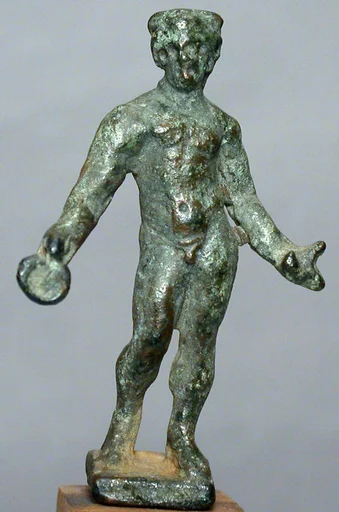 Bronze statuette of Dionysos holding a patera