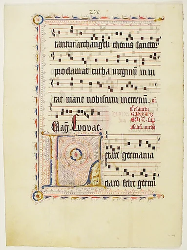 Manuscript Leaf with Initial L, from an Antiphonary