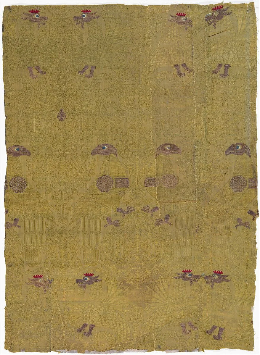 Textile, Birds, Dragon, and Palmette Motives — Unknown
