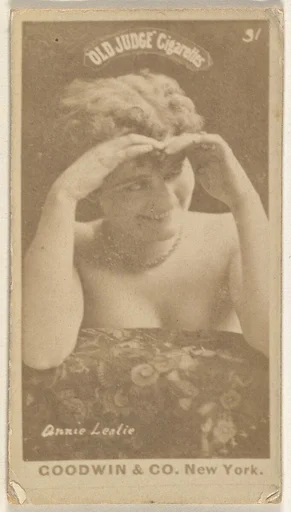 Annie Leslie, from the Actors and Actresses series (N171) for Old Judge Cigarettes