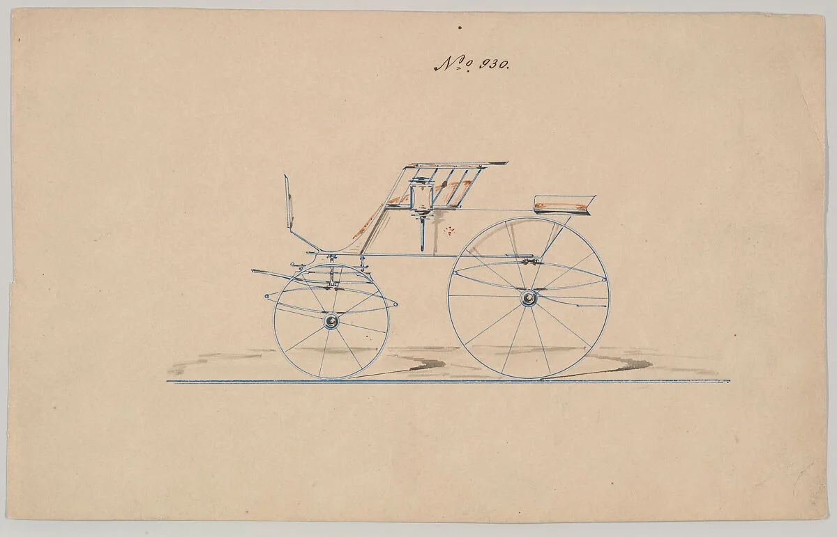 Design for 4 seat Phaeton, no top, no. 930 — Brewster & Co.
