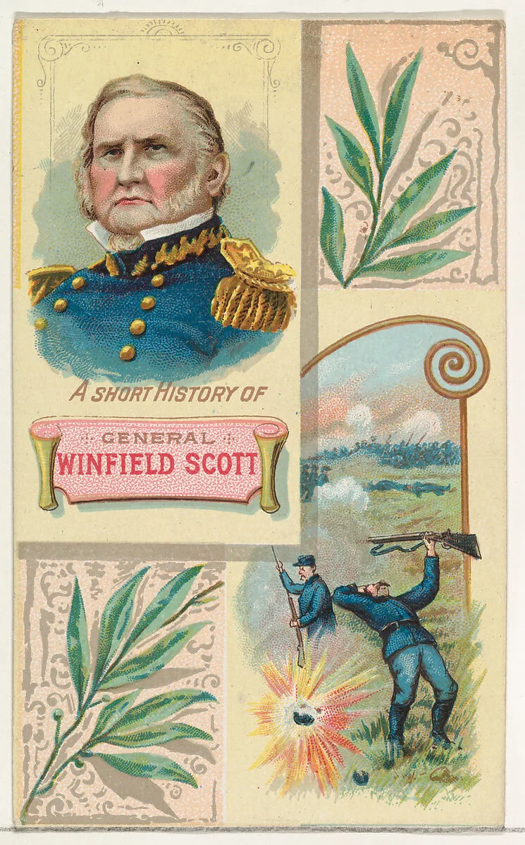 A Short History: General Winfield Scott, from the Histories of Generals series (N114) issued by W. Duke, Sons & Co. to promote Honest Long Cut Smoking and Chewing Tobacco — W. Duke, Sons & Co.|Knapp & Company