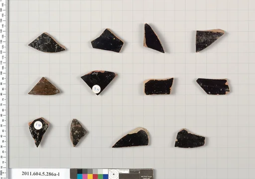 Terracotta fragments of kylikes (drinking cups)