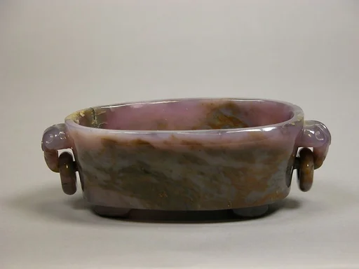 清 瑪瑙雙耳活環洗|Water vessel with loop handles