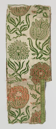 Floral silk satin fragment