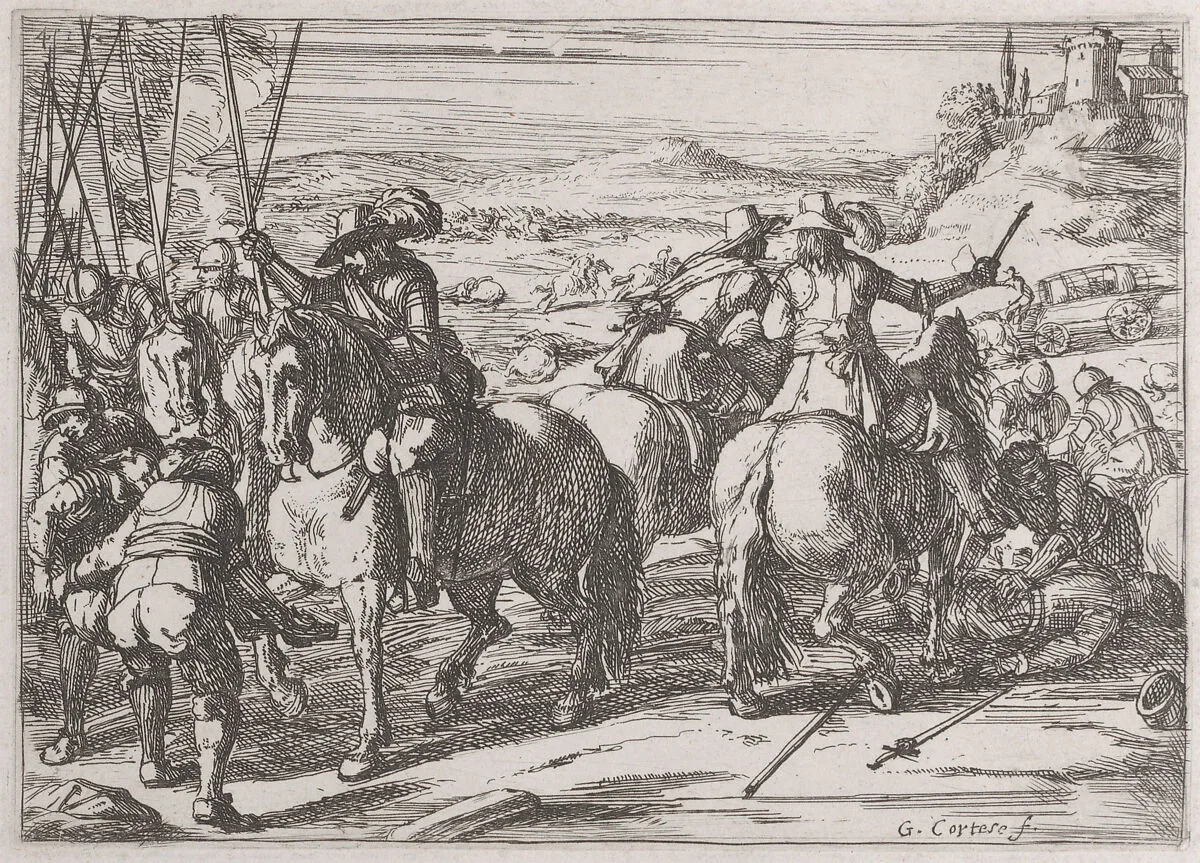 Plate 4: the rescuing of dead and wounded soldiers — Jacques Courtois