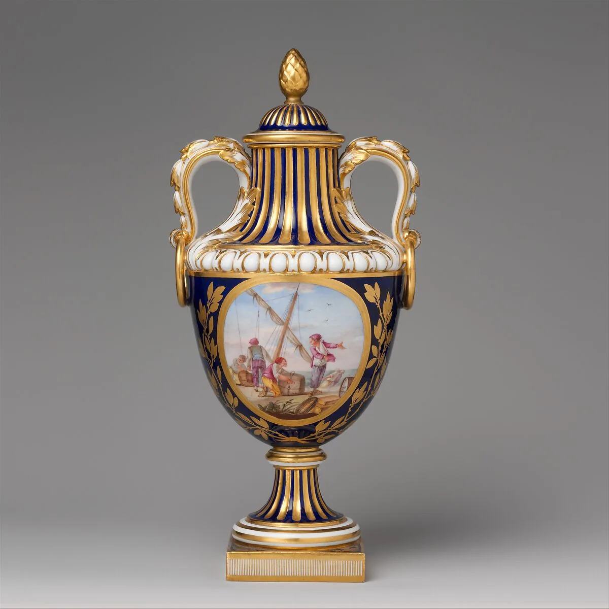 Vase with cover (vase de coté de Paris) (one of a pair) — Sèvres Manufactory|Jean-Louis Morin|Nicholas Petit (Petit l'aîne)|Etienne-Henry Le Guay|Pierre-Adrien Paris