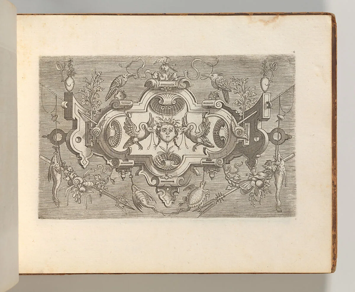Targhe ed altri ornati di varie e capricciose invenzioni (Cartouches and other ornaments of various and capricious invention, page 4) — Jacob Floris|Carlo Losi