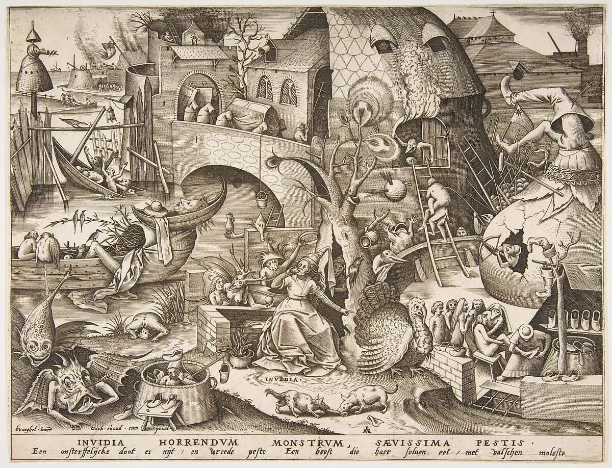 Envy (Invidia) from The Seven Deadly Sins — Pieter van der Heyden|Pieter Bruegel the Elder|Hieronymus Cock