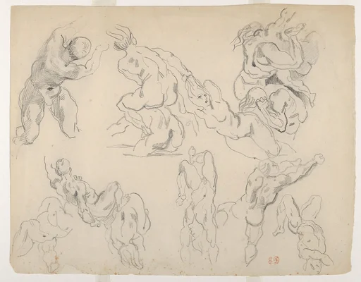 Figure Studies after Rubens's "Fall of the Rebel Angels"