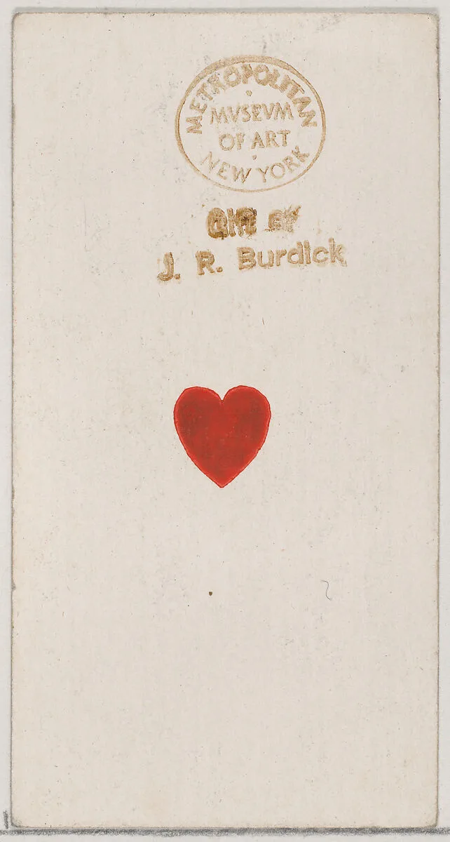 One Heart, from the Playing Cards series (N84) to promote Turkish Cross-Cut Cigarettes for W. Duke, Sons and Co. — W. Duke, Sons & Co.