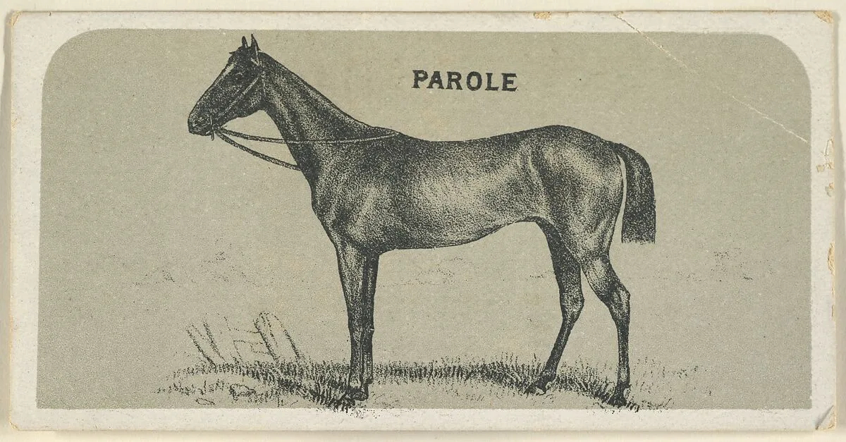 Parole, from the Race Horses series (N168) for Canvas Backs Cigarettes — Goodwin & Company