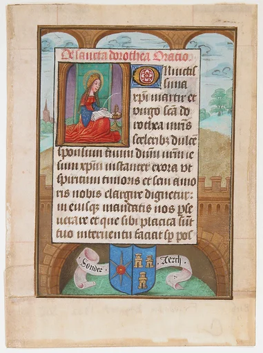 Manuscript Leaf wtih Saint Dorothy, from a Book of Hours