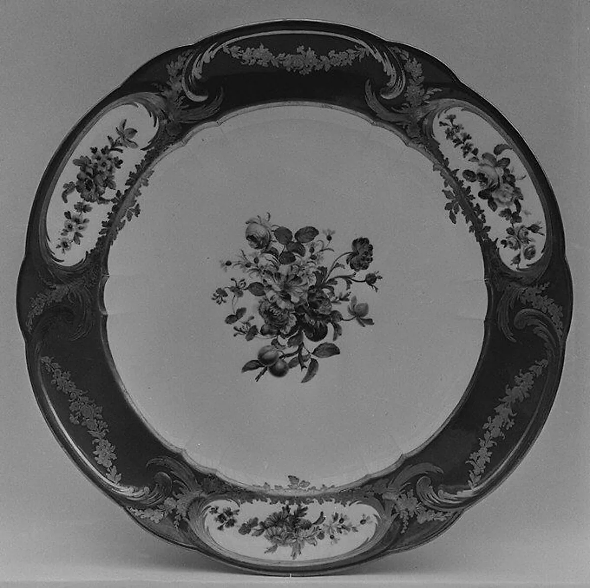 Plate (assiette à palmes) (1 of 102) (part of a service) — Sèvres Manufactory|Jean-Jacques Pierre the Younger|Henry-Martin Prévost