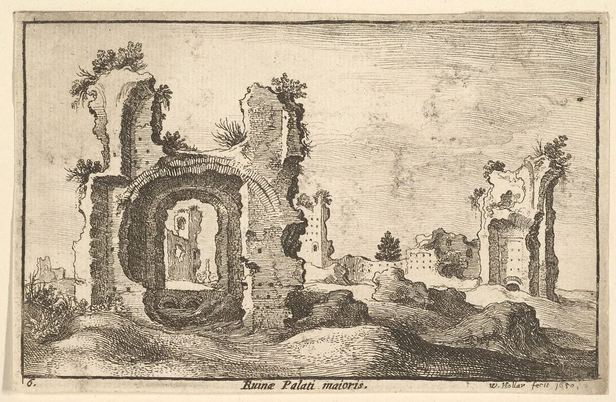 Palati maioris (Palatine Palace, Rome), from "Roman Ruins" — Sebastiaen Vrancx|Wenceslaus Hollar