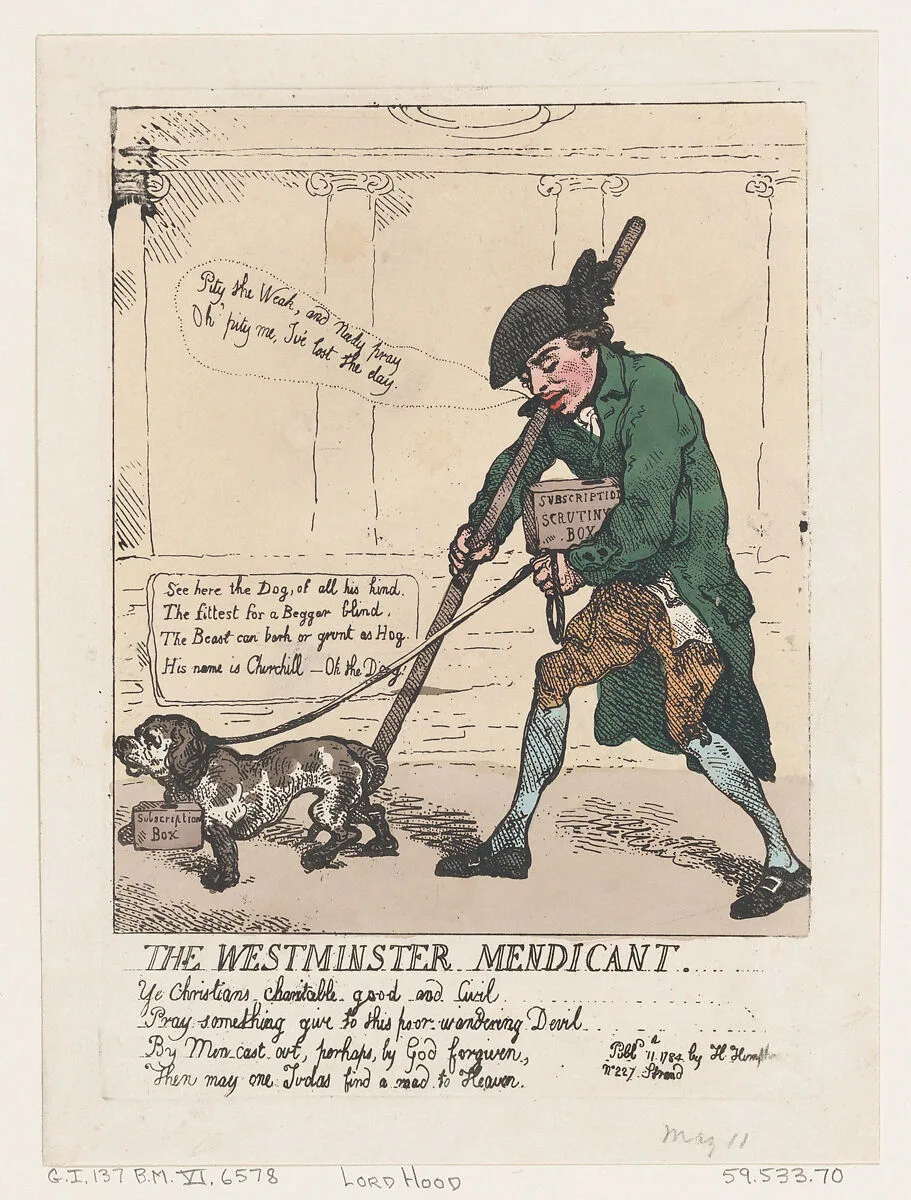 The Westminster Mendicant — Thomas Rowlandson|Sir Cecil Wray|Hannah Humphrey
