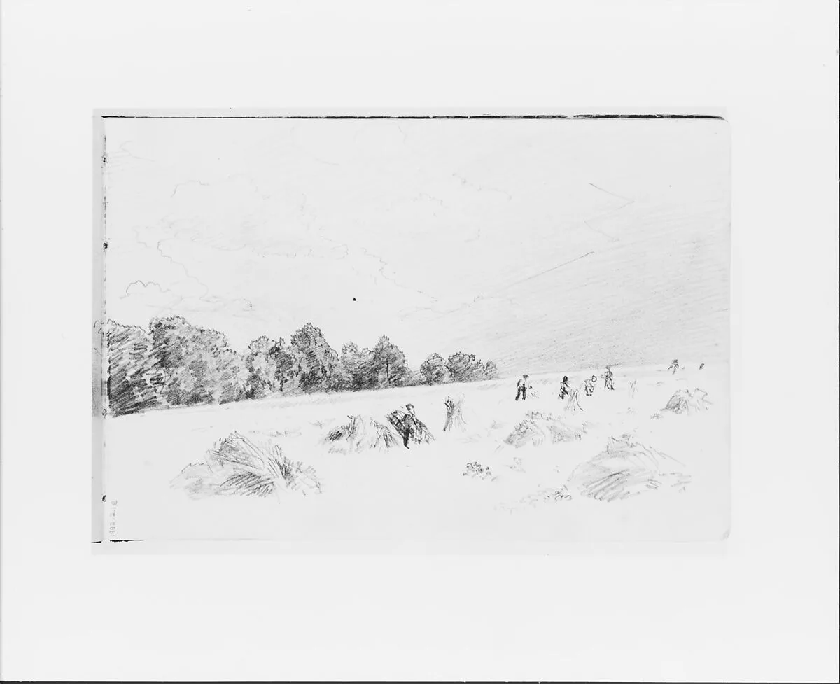 Field with Laborers (from Sketchbook VII) — William Trost Richards