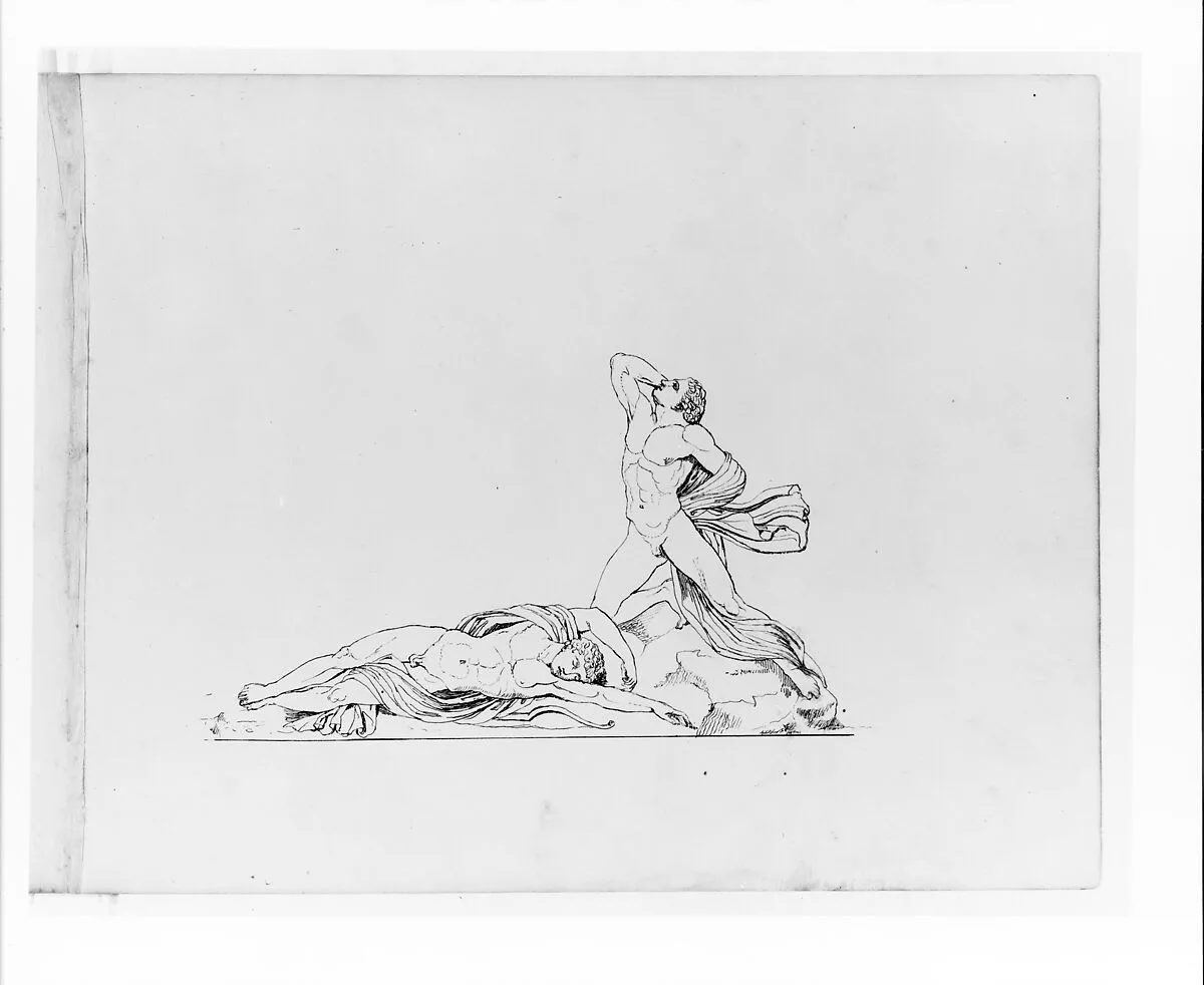 Dying Warriors (from Sketchbook) — John Quincy Adams Ward