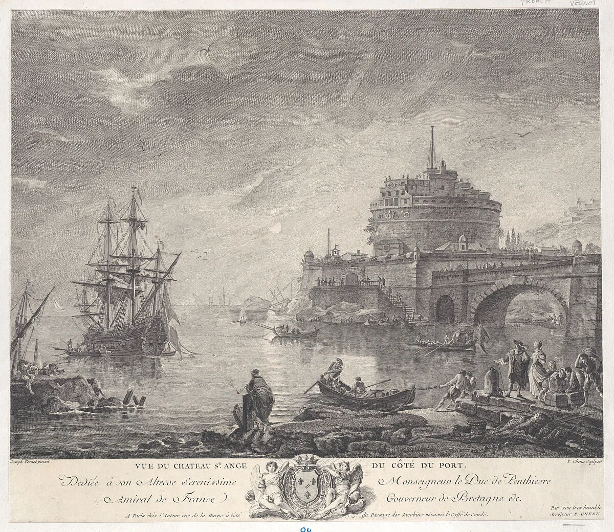 View of Saint Angel's Castle from Port Side — Joseph Vernet|Pierre Chenu