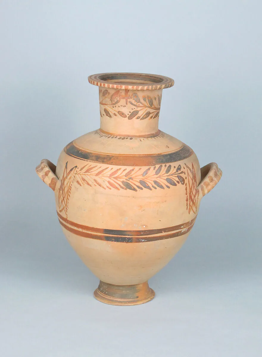 Terracotta Hadra hydria (water jar) — Unknown