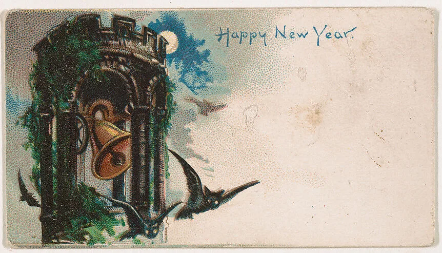 Happy New Year, from the New Years 1890 series (N227) issued by Kinney Bros. — Kinney Brothers Tobacco Company