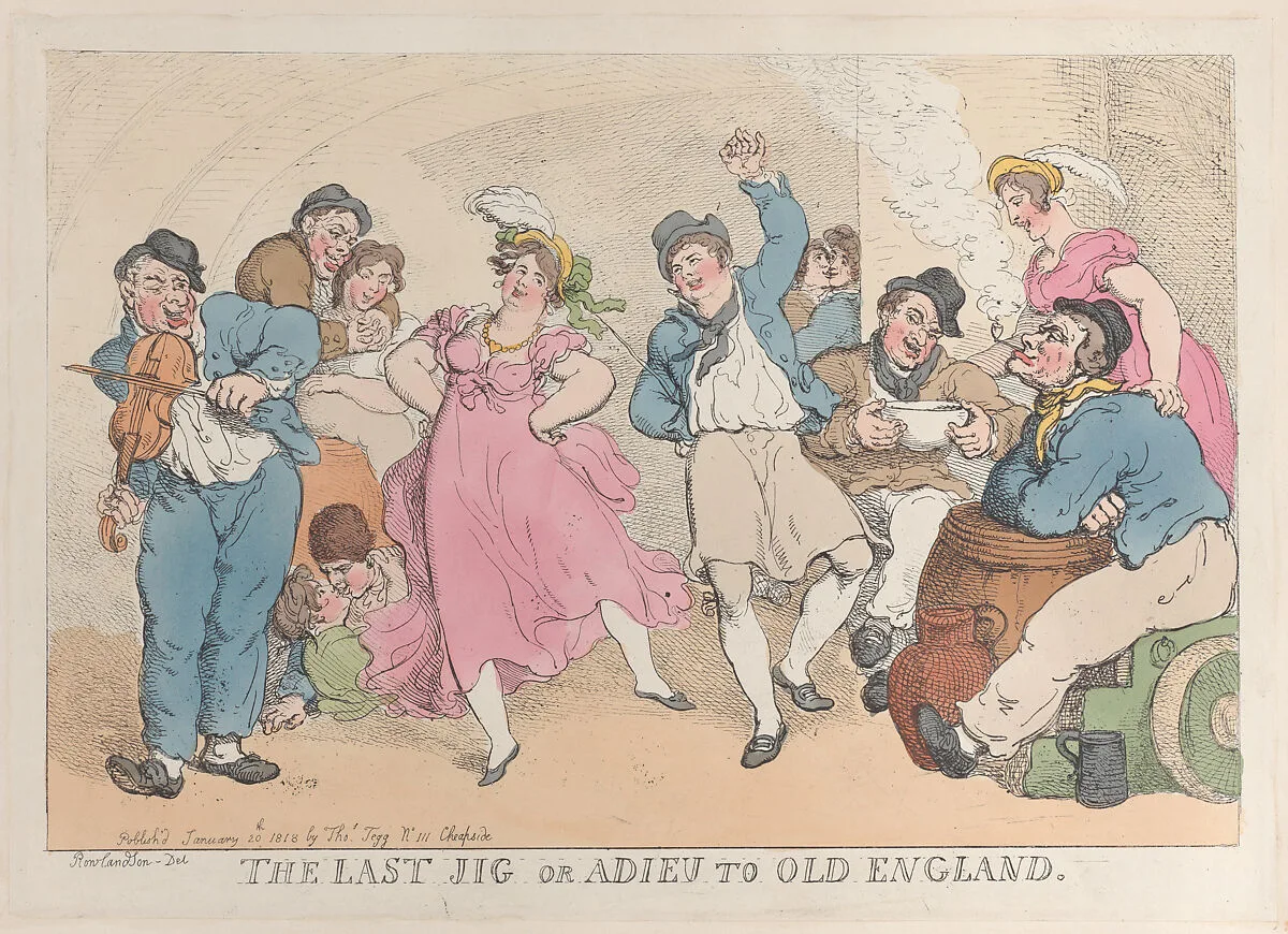The Last Jig or Adieu to Old England — Thomas Rowlandson|Thomas Tegg