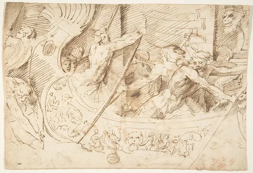 Naval Battle (Recto); Forest with Angel (Verso)