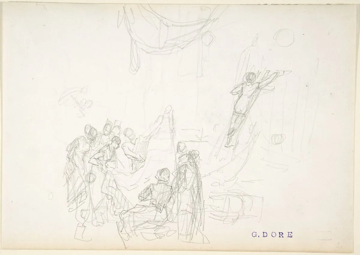 Sketch of a Draper's or Upholsterer's Shop — Gustave Doré