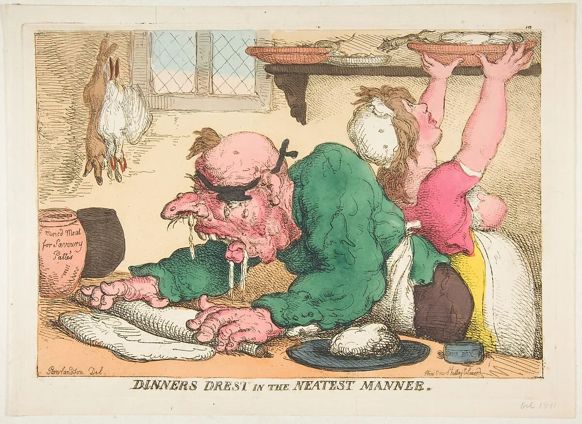 Dinners Drest in the Neatest Manner — Thomas Rowlandson|Thomas Tegg