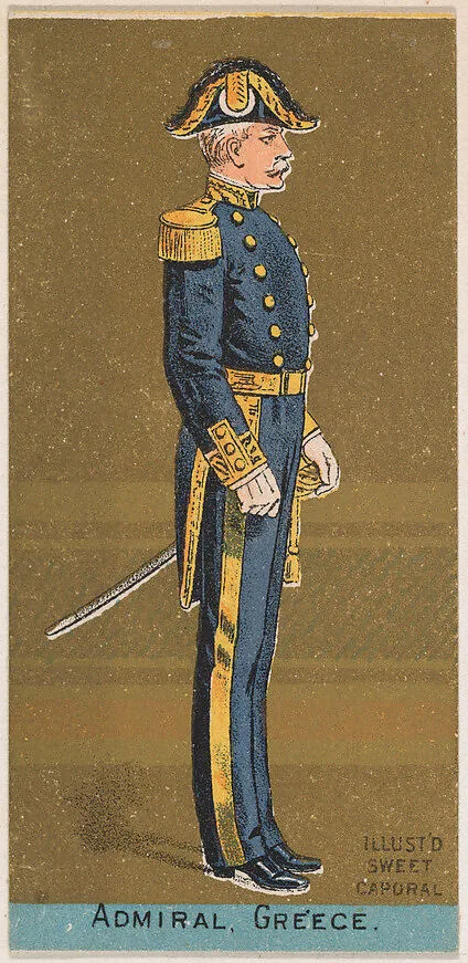 Admiral, Greece, from the Military Series (N224) issued by Kinney Tobacco Company to promote Sweet Caporal Cigarettes — Kinney Brothers Tobacco Company
