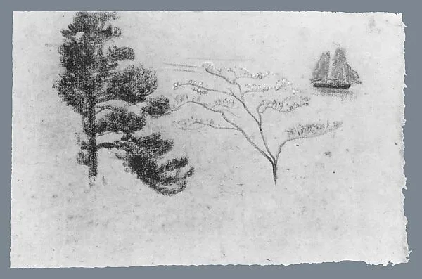 Pine Tree, Dogwood, and Sailboat — Arthur B. Davies