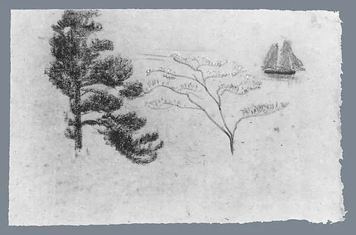 Pine Tree, Dogwood, and Sailboat