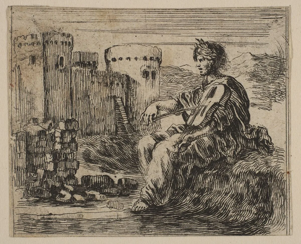 Amphion, from 'Game of Mythology' (Jeu de la Mythologie) — Stefano della Bella|Jean Desmarets de Saint-Sorlin|Henri Le Gras|Cardinal Jules Mazarin|Louis XIV, King of France